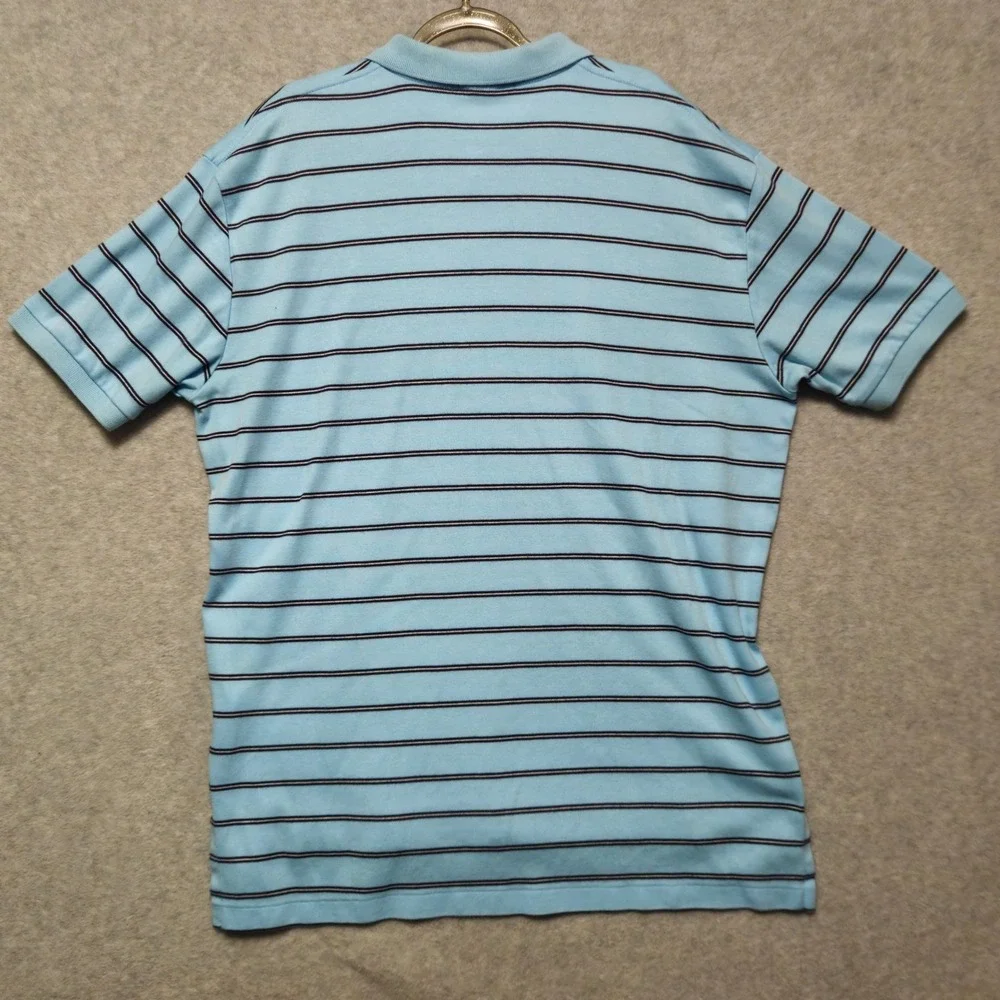 POLO RALPH LAUREN Polo Shirt Mens Large Blue Stripe Pony‎ Logo Cotton Classic